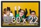 30x22 Solid Wood Picture Frame with UV-Resistant Acrylic & Acid-Free Backing, Available in 6 Finishes: Matte Black, Matte White, Metallic Bronze, Silver, Natural Wood Grain & Mahogany